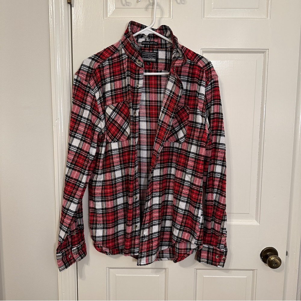 Red Plaid Flannel in Large